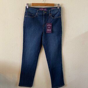 GLORIA VANDERBILT SIZE 4P(WAIST 28")TAPERED LEG CLASSIC RISE SLIMMING BLUE JEANS